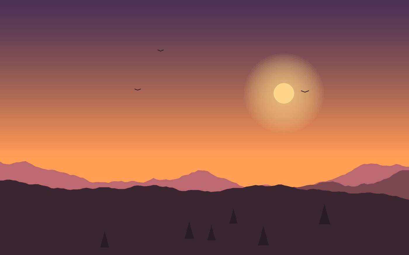 Ilustração de uma paisagem