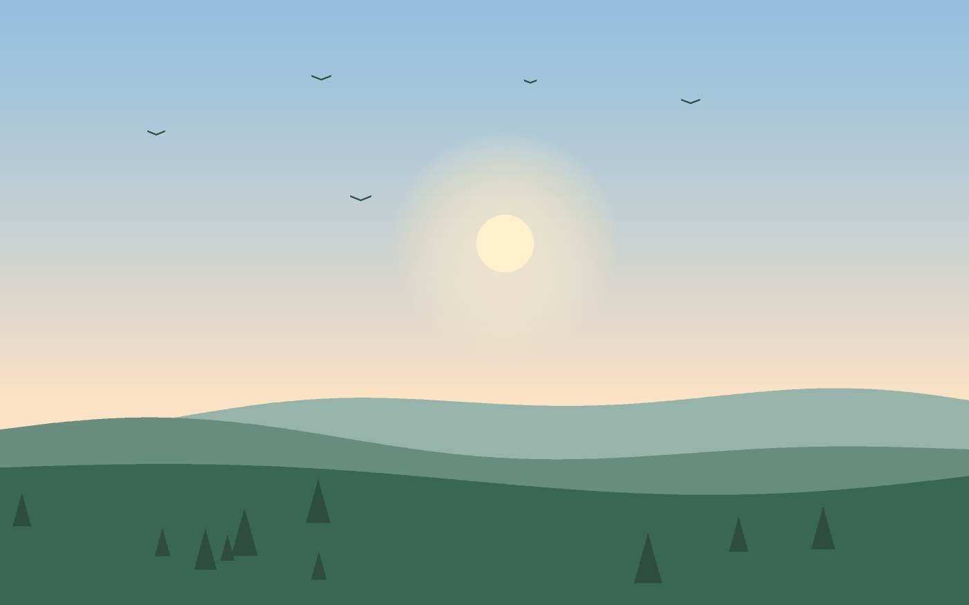 Ilustração de uma paisagem